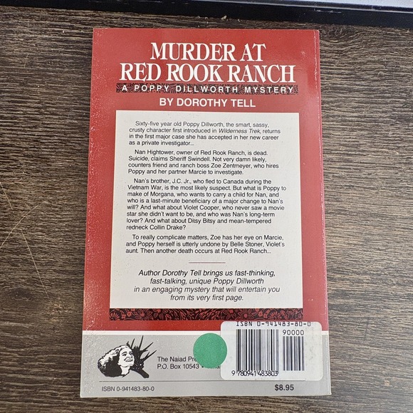 Murder At Red Rook Ranch Dorothy Tell Poppy Dillworth Naiad Mystery Paperback - Picture 2 of 2